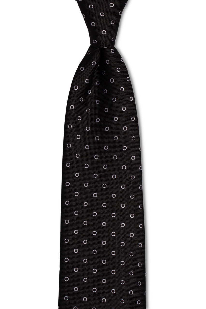 Black with Silver Circles Tie