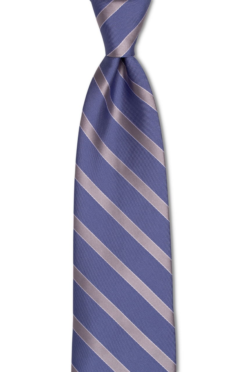 Blue Gray Striped Skinny Tie