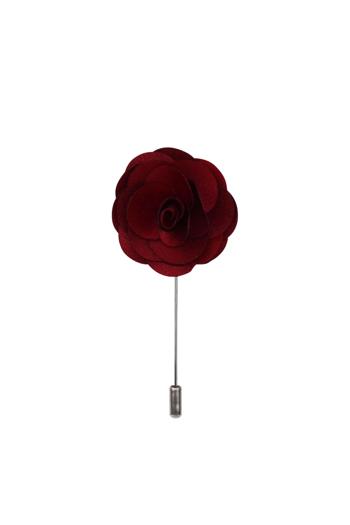 Burgundy Red Flower Lapel Pin