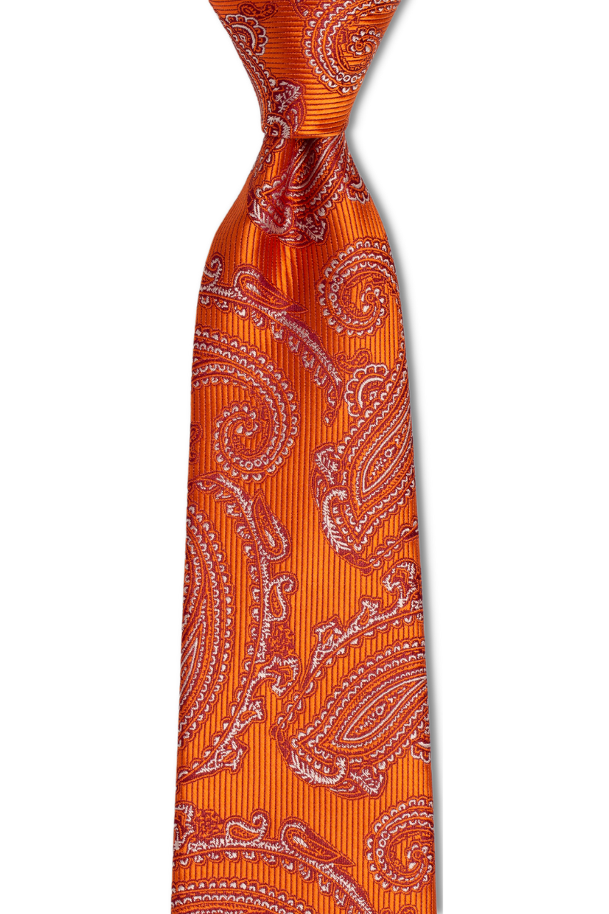 Burnt Orange Paisley Tie