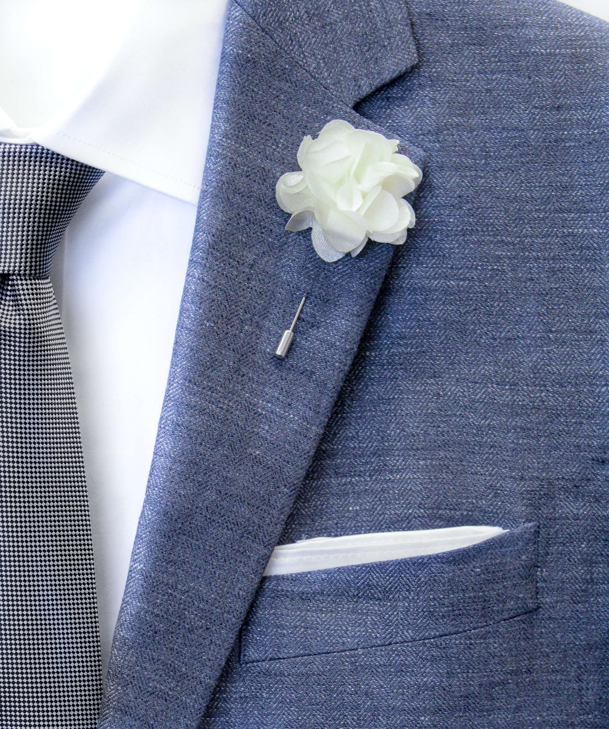 Blushing Ivory Flower Lapel Pin