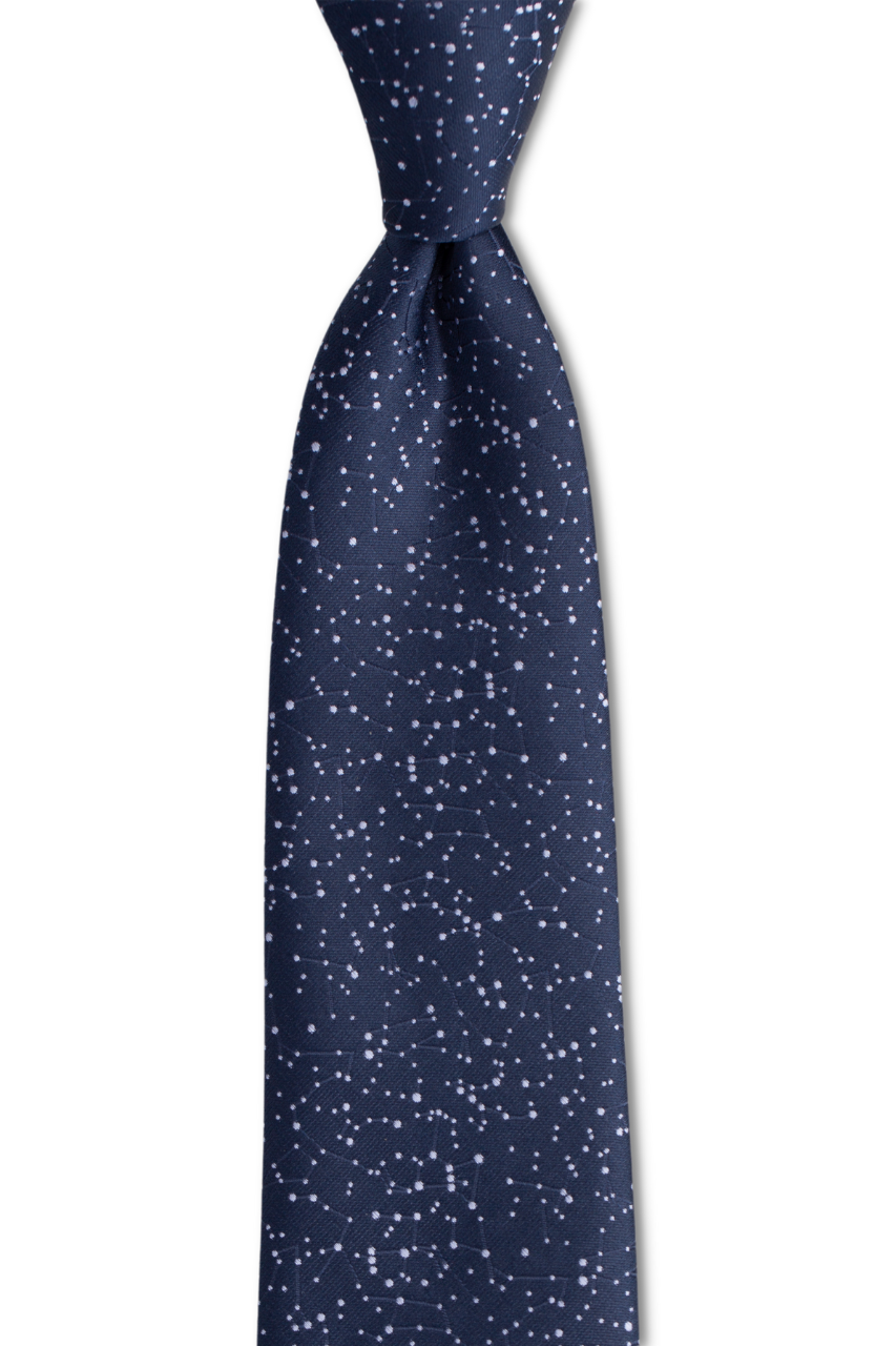Navy Blue Constellations Traditional Tie
