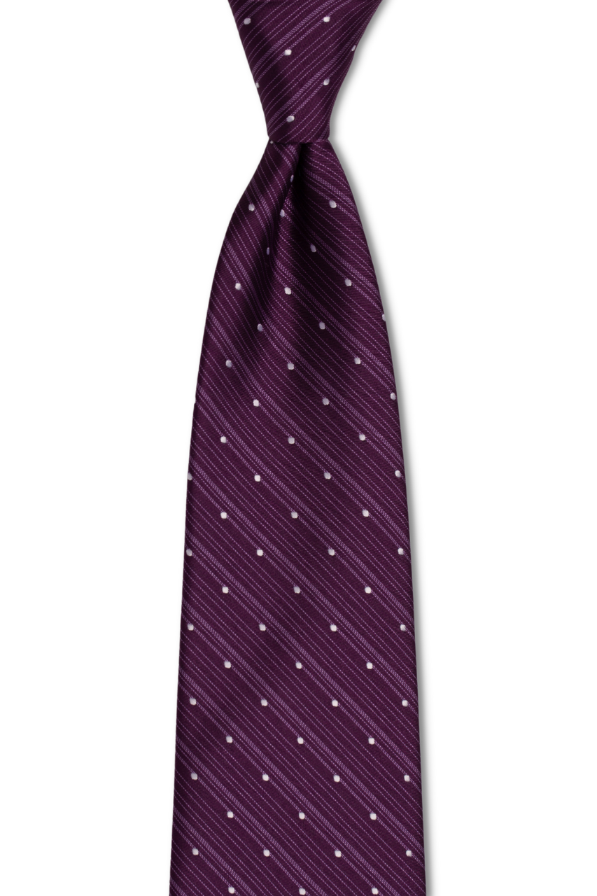 Purple White Dots and Stripes Skinny Tie