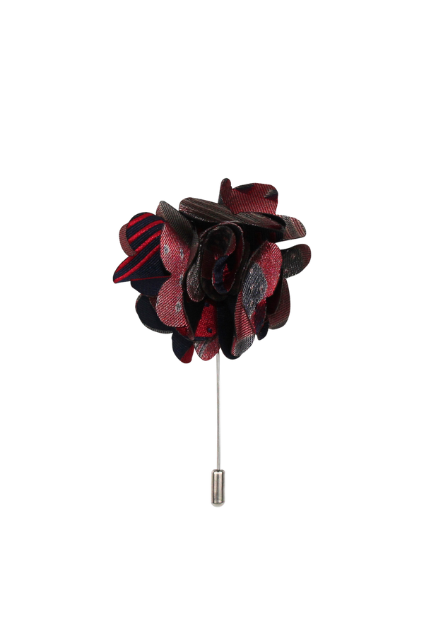 Red Twist Flower Lapel Pin by GoTie