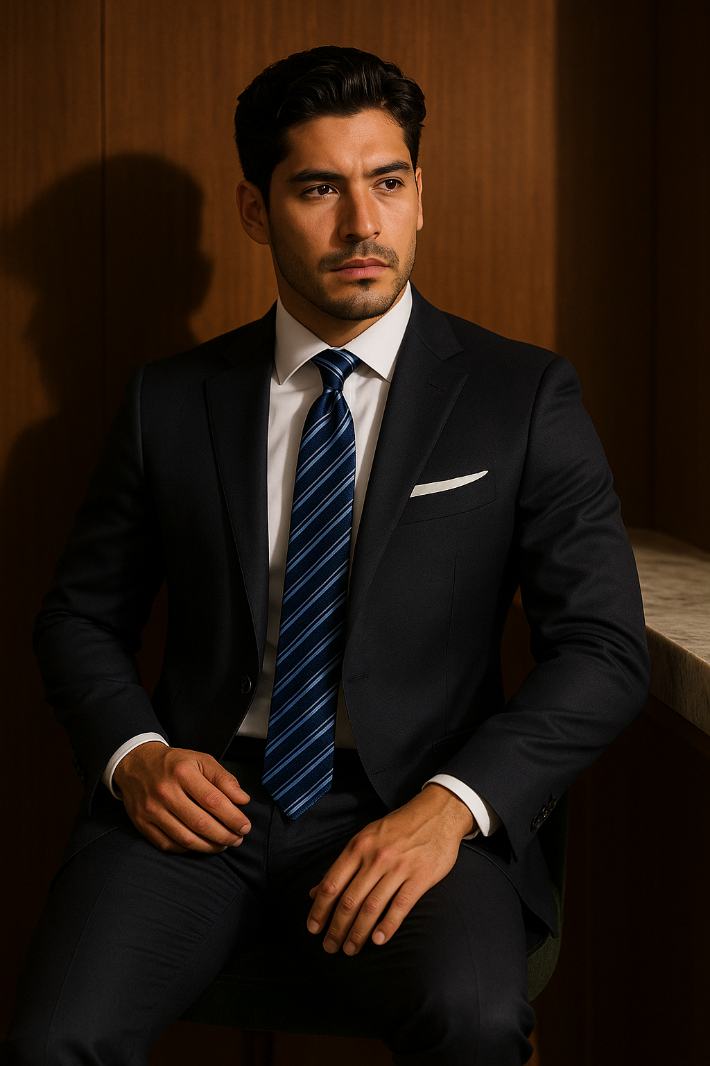 AI generated marketing image for Blue Legion Traditional Tie