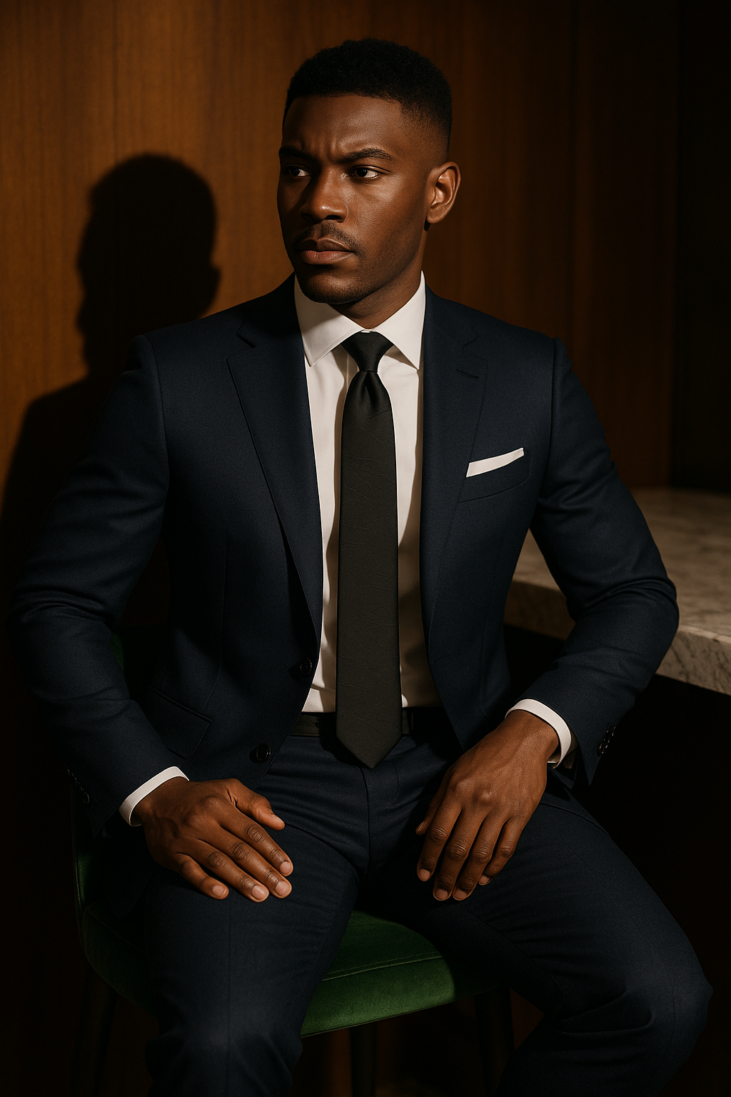 AI generated marketing image for Karate Chop Black Traditional Tie