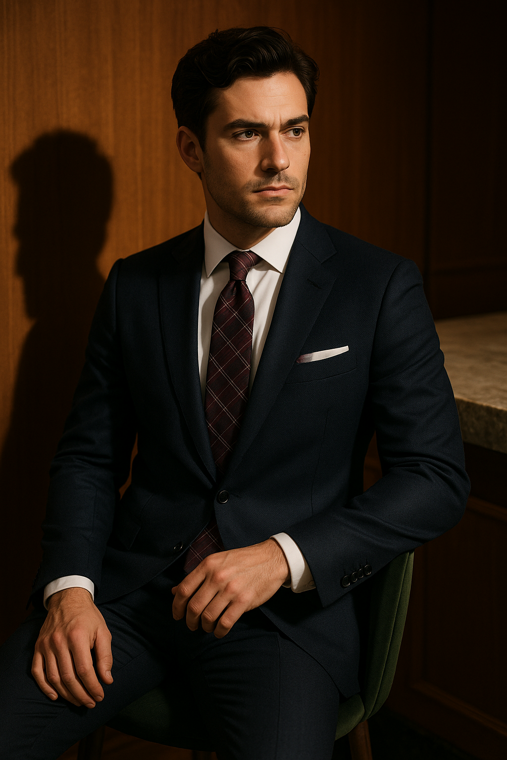 AI generated marketing image for Purple Plaid Tie