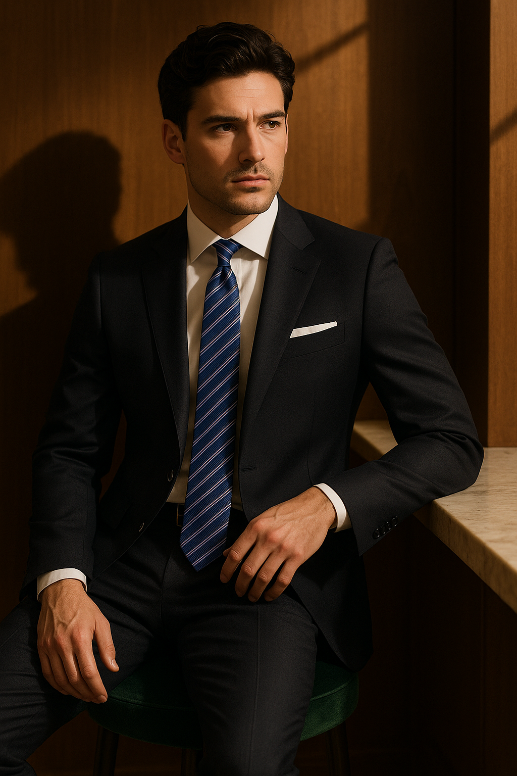 AI generated marketing image for Boss Blue Traditional Tie