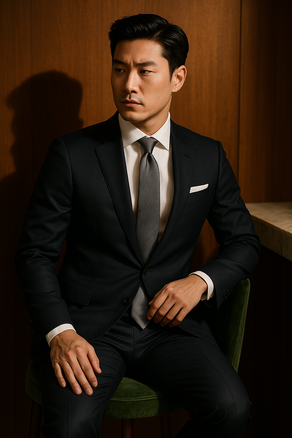 AI generated marketing image for Dashing Gray Traditional Tie