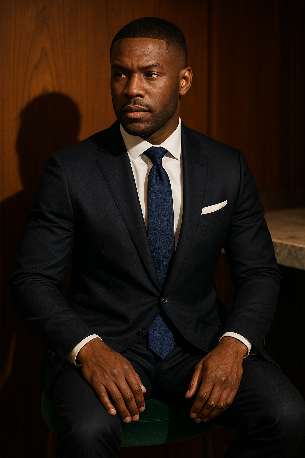 AI generated marketing image for Blue Paisley Traditional Tie