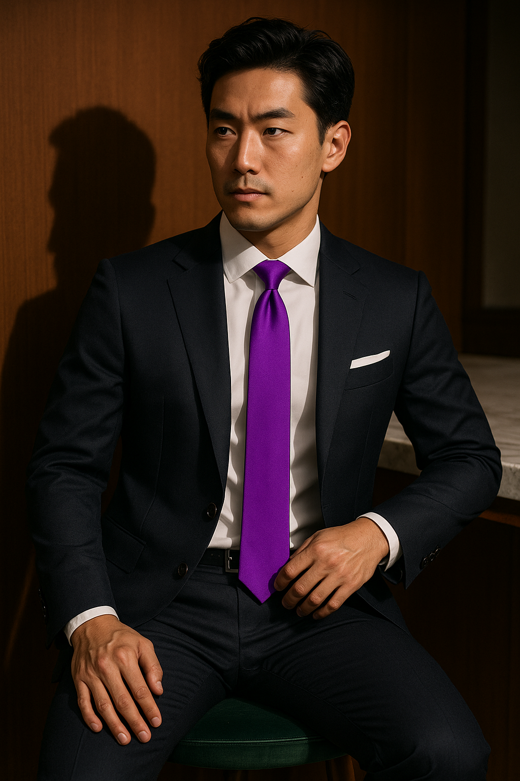 AI generated marketing image for Bright Solid Purple Traditional Tie