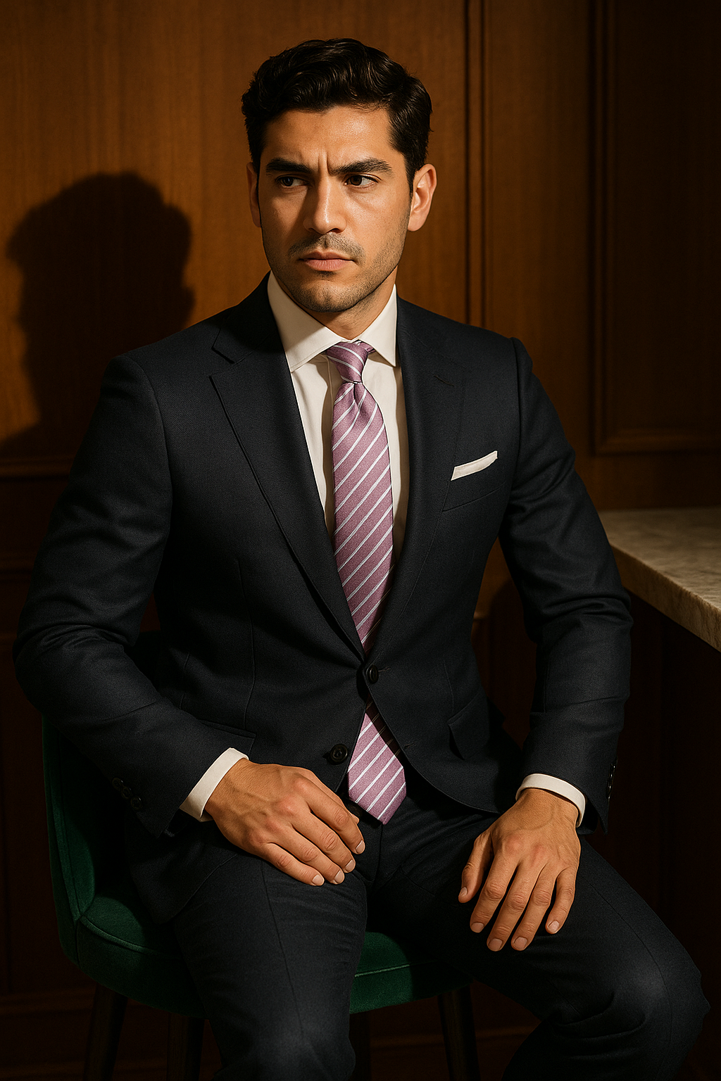 AI generated marketing image for Lilac Striped Tie