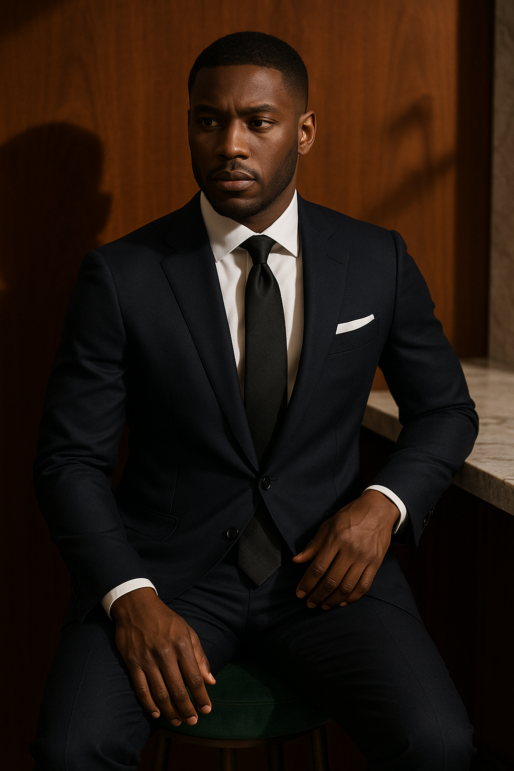 AI generated marketing image for Classy Black Traditional Tie