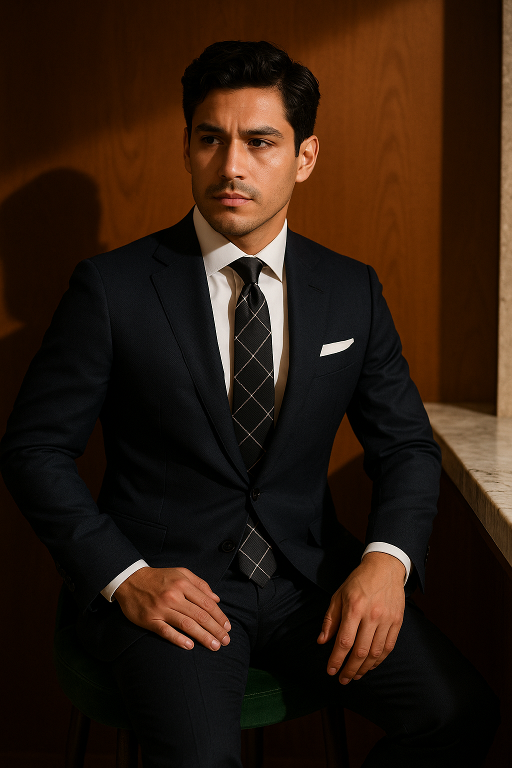 AI generated marketing image for Cool Black Squares Traditional Tie