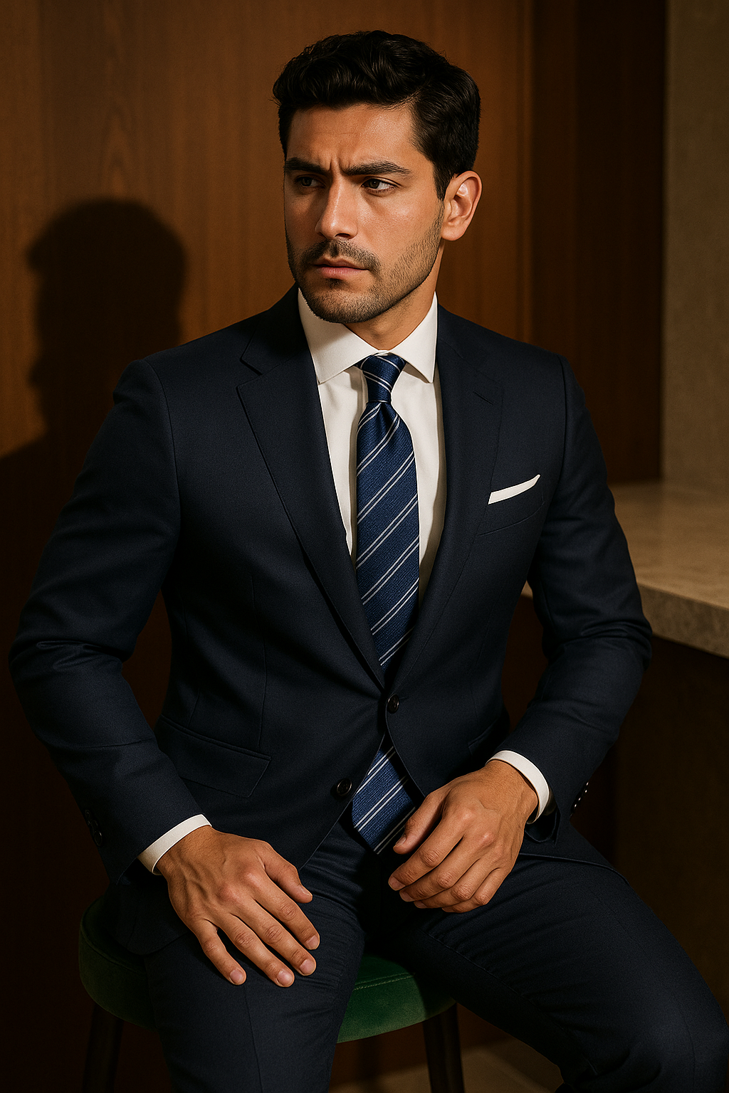 AI generated marketing image for Diagonal Blue Traditional Tie