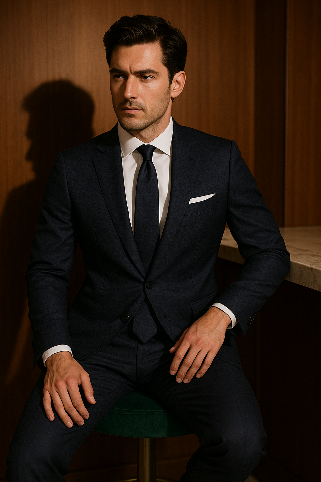 AI generated marketing image for Karate Chop Navy Traditional Tie