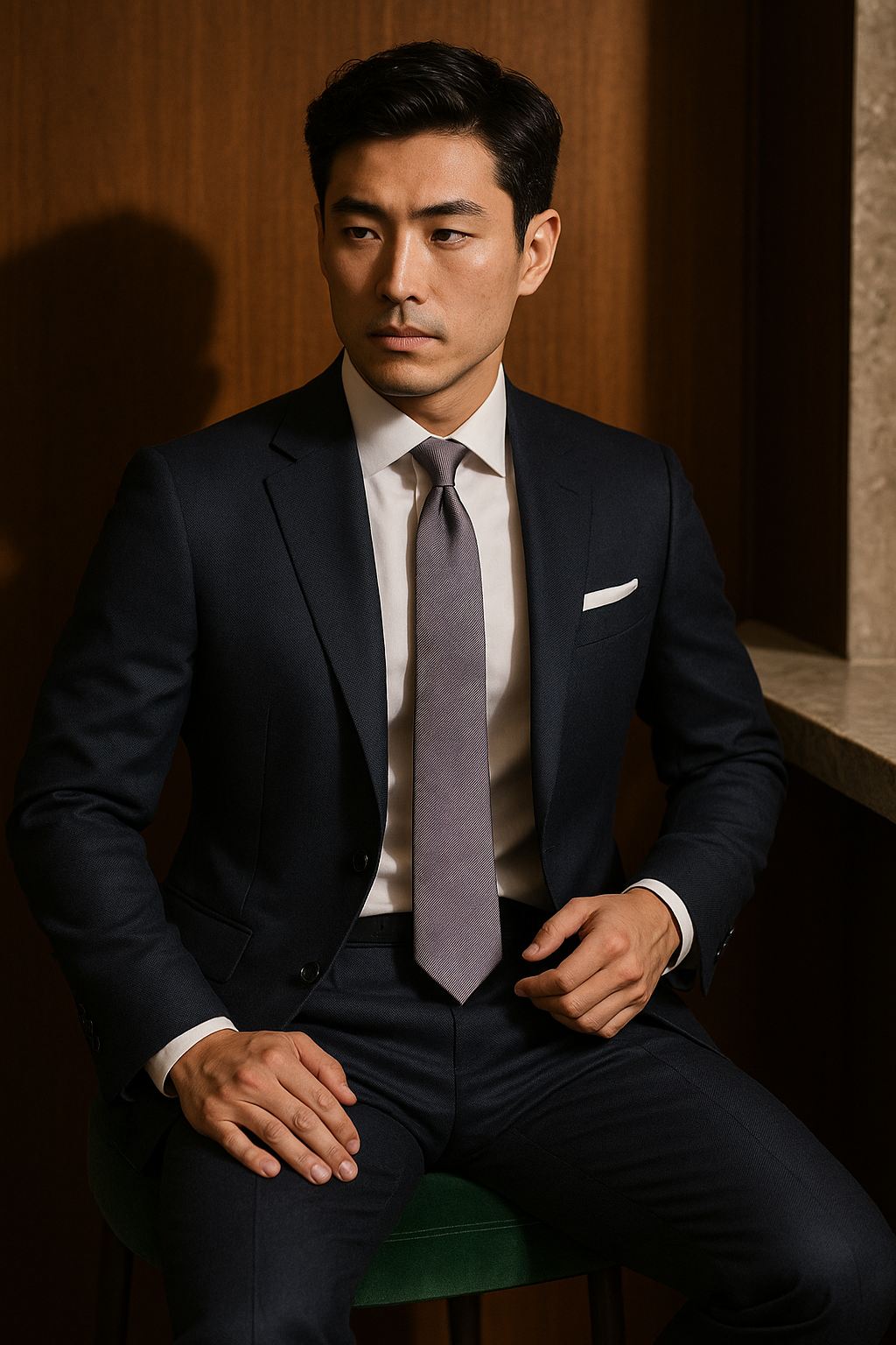 AI generated marketing image for Gray Skies Traditional Tie