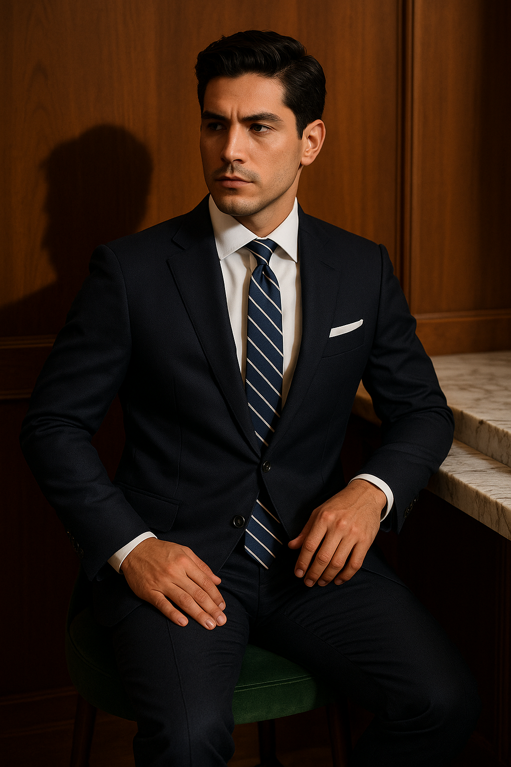 AI generated marketing image for Blue Surf Skinny Tie