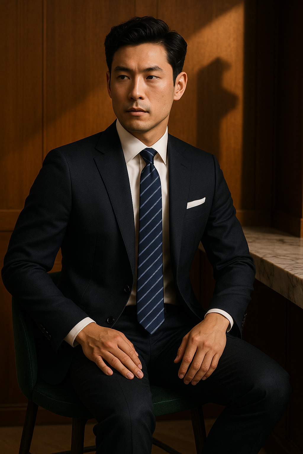 AI generated marketing image for The Yeager Traditional Tie