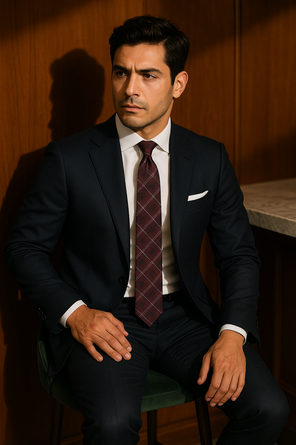 AI generated marketing image for Purple Plaid Traditional Tie