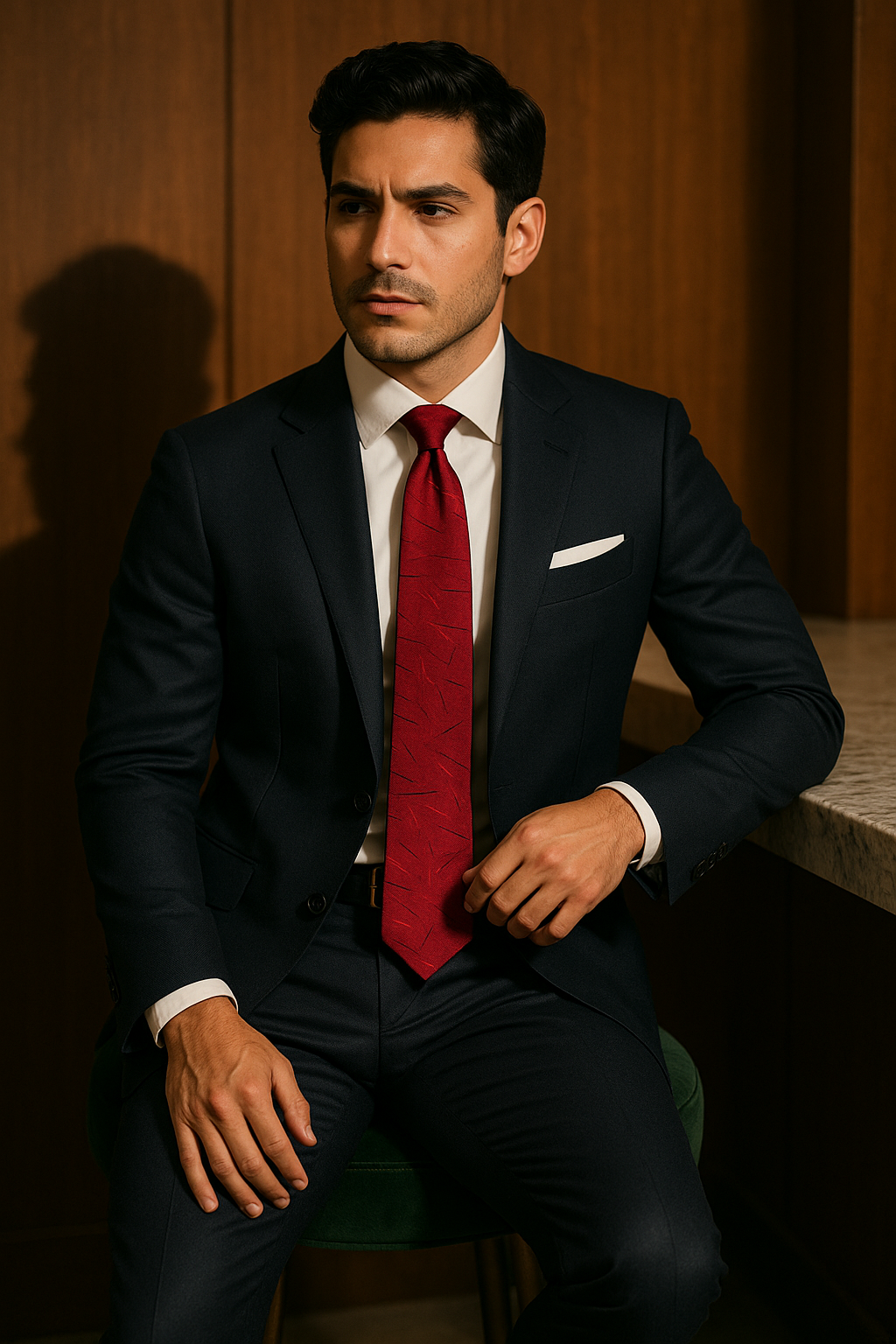 AI generated marketing image for Karate Chop Red Traditional Tie