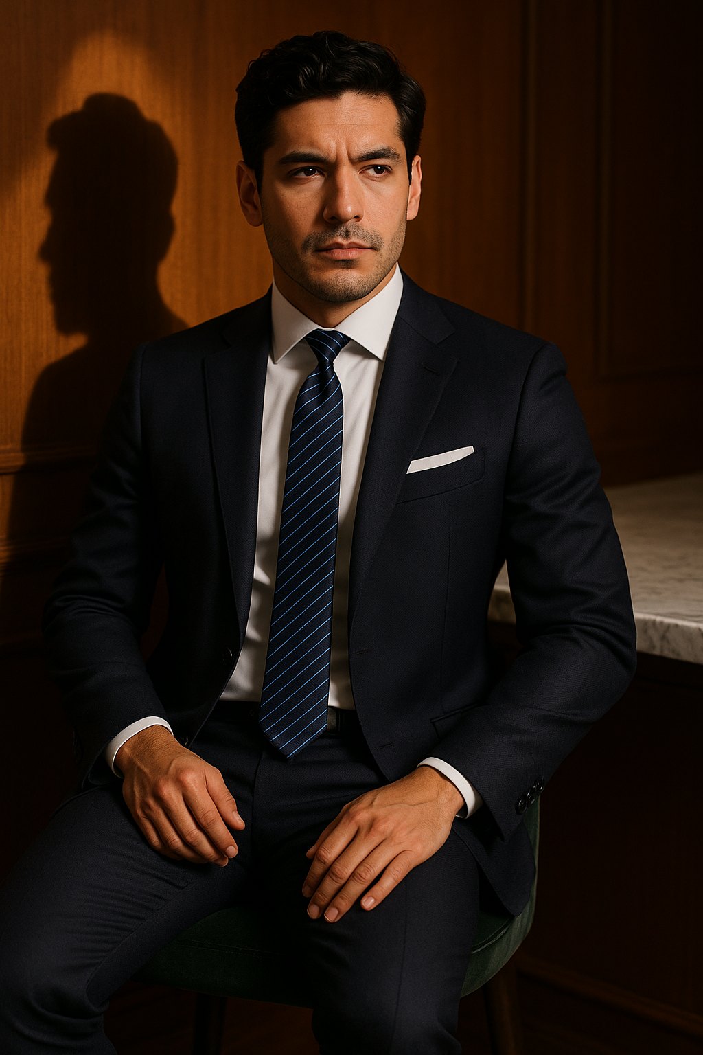 AI generated marketing image for Blue Laser Traditional Tie