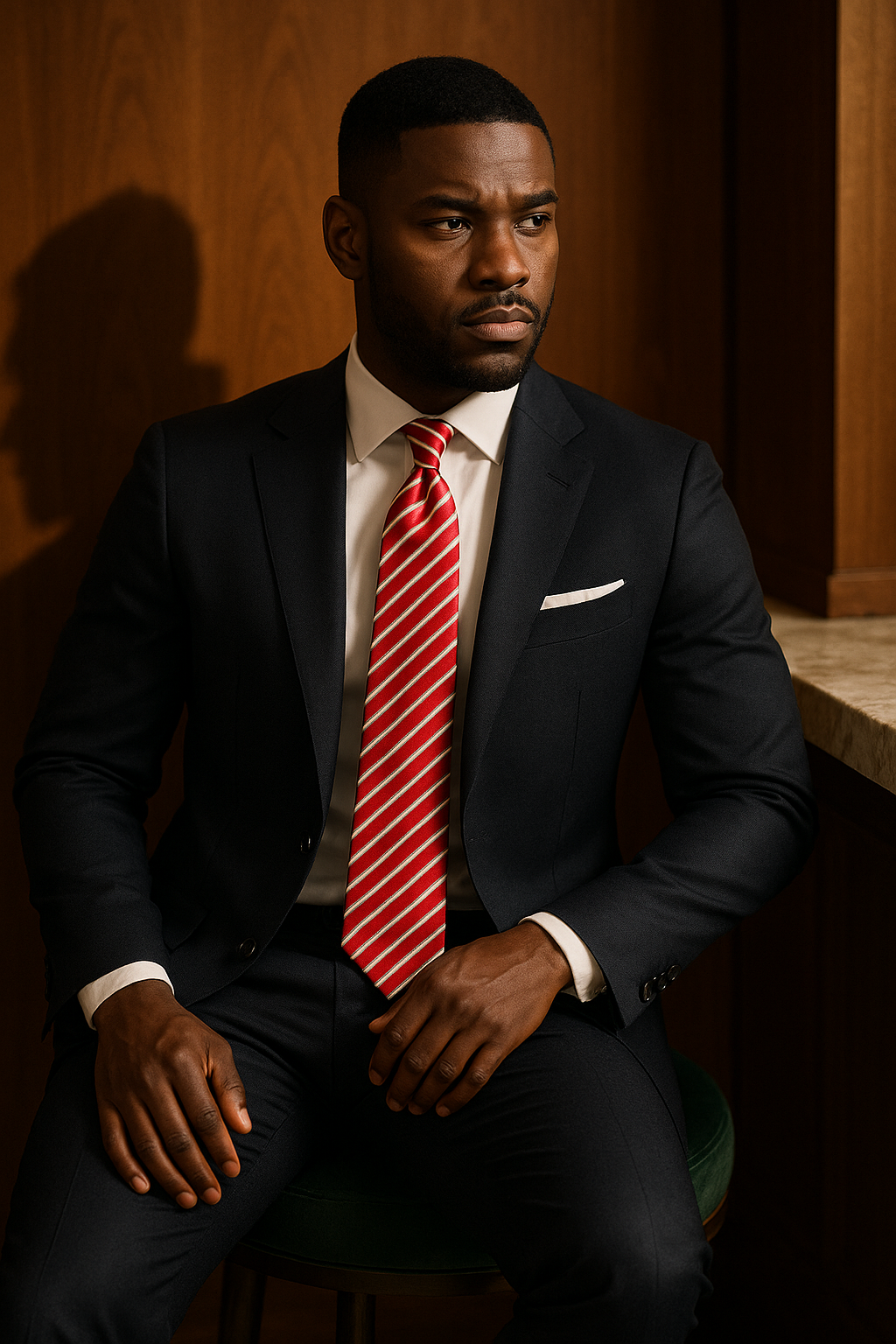 AI generated marketing image for Racecar Red Striped Tie