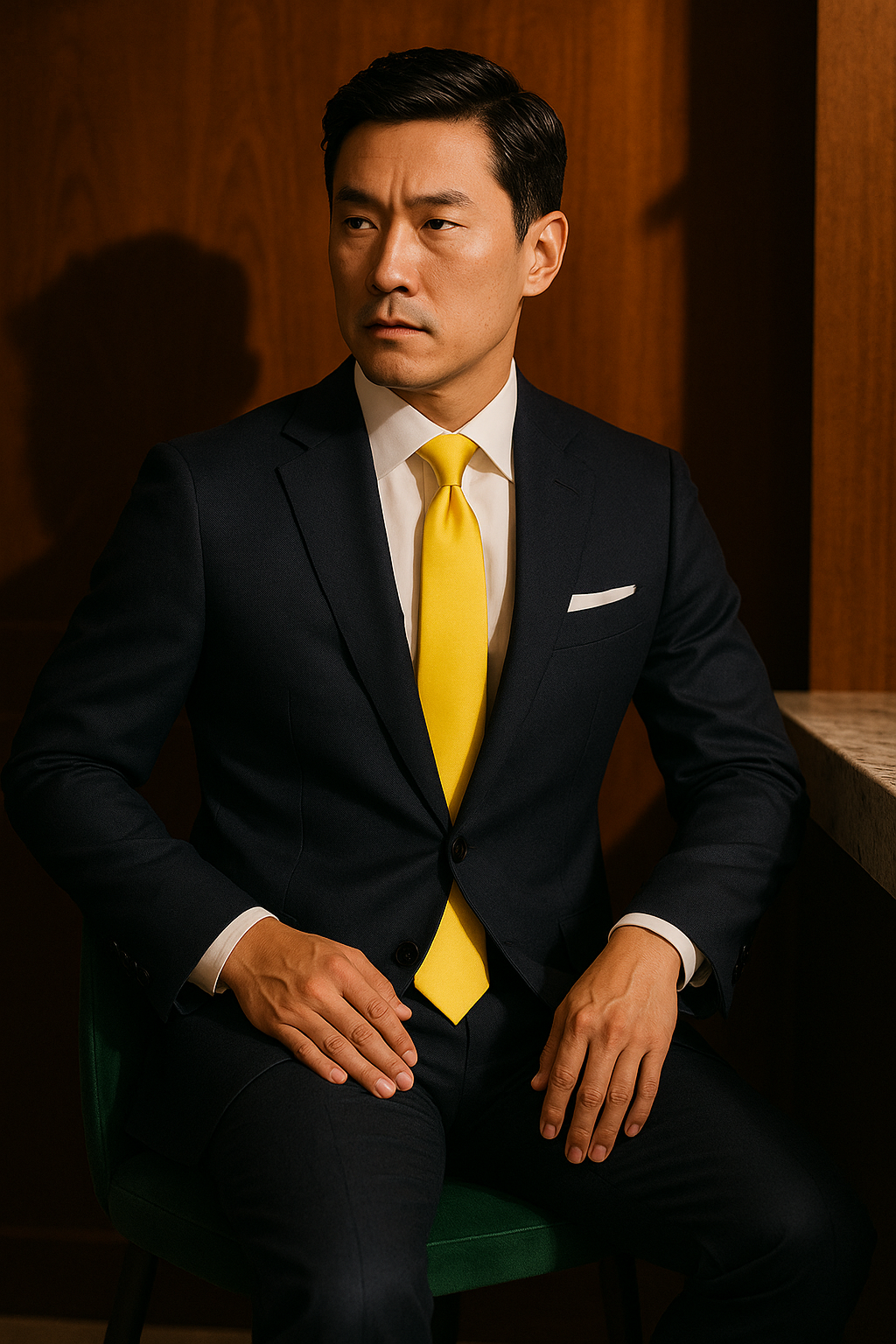 AI generated marketing image for Bright Solid Yellow Tie