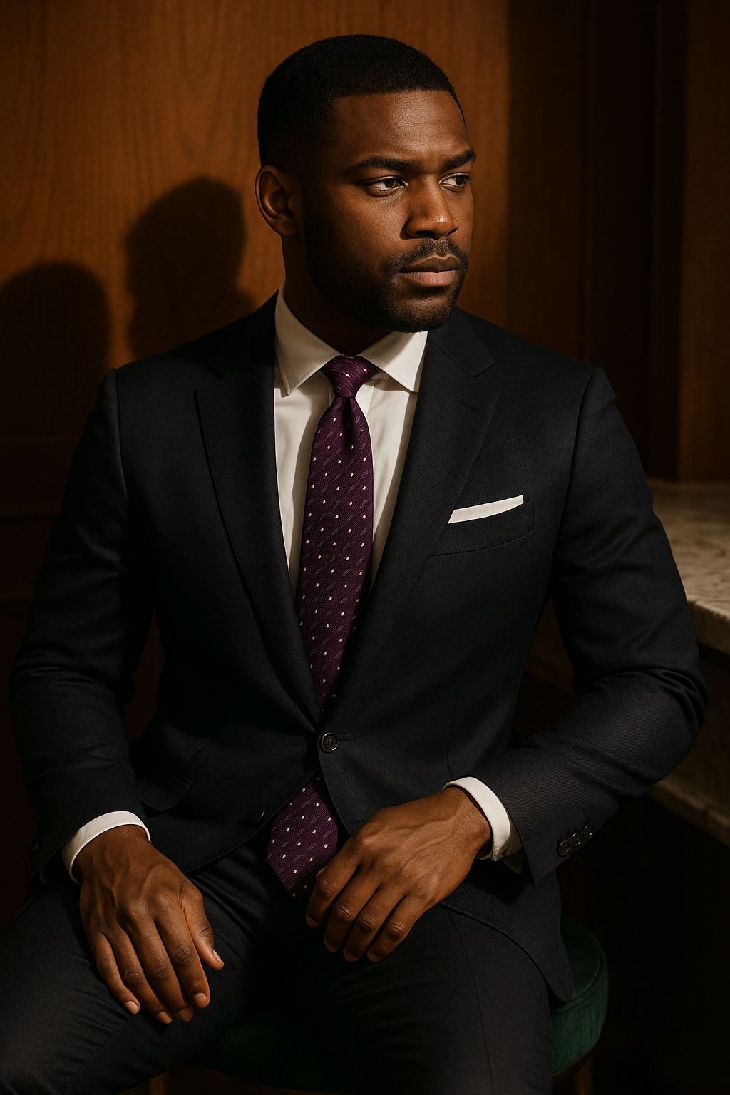 AI generated marketing image for Purple White Dots and Stripes Traditional Tie