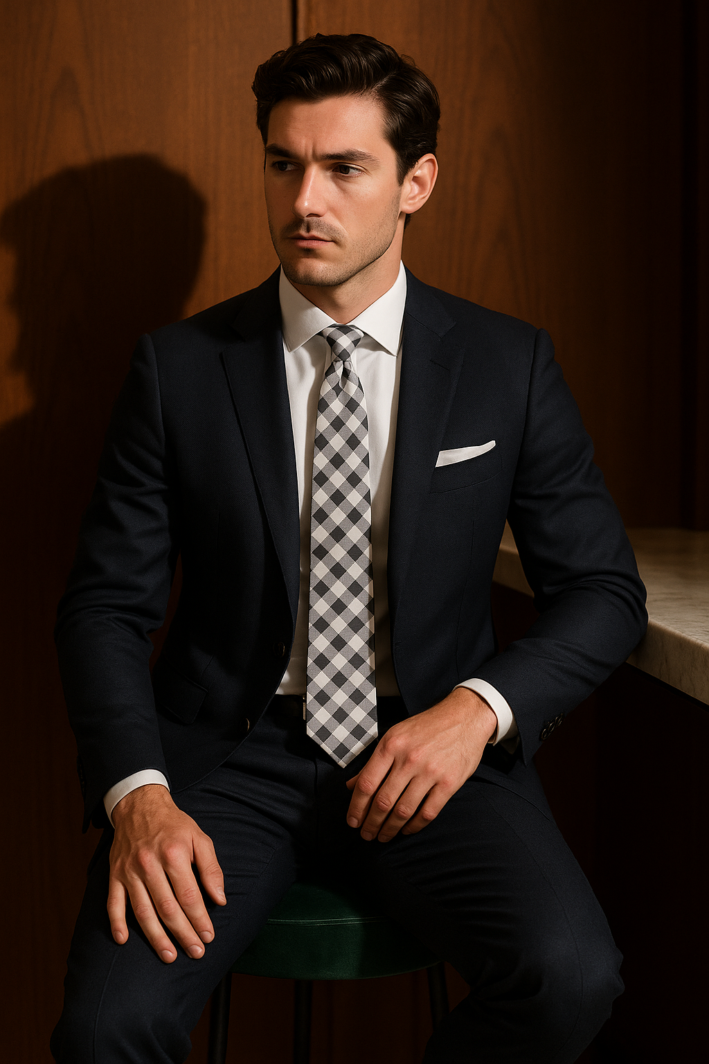 AI generated marketing image for White Picnic Patterned Traditional Tie