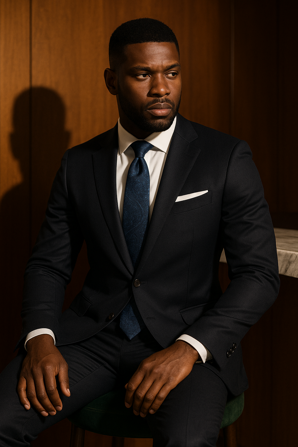 AI generated marketing image for Blue Paisley Tie