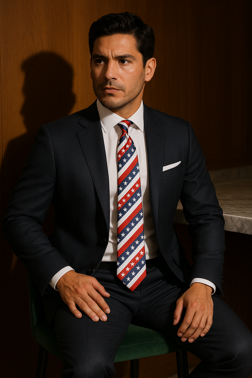 AI generated marketing image for Stars and Stripes Traditional Tie