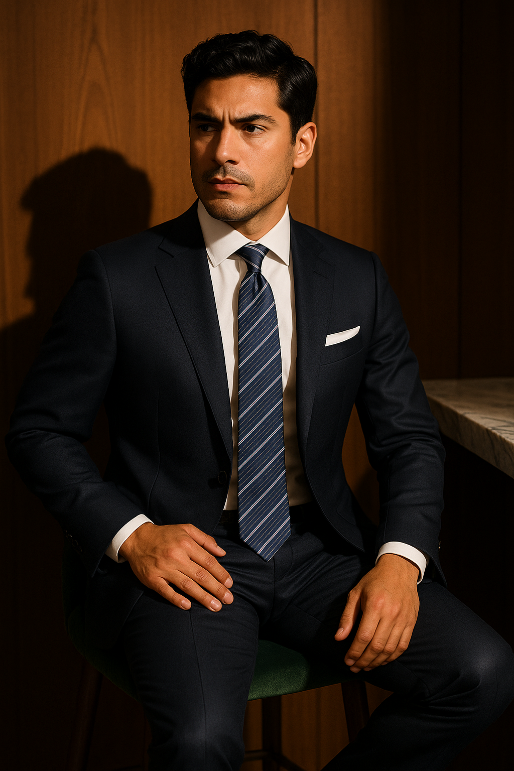 AI generated marketing image for Blue Verticals Traditional Tie