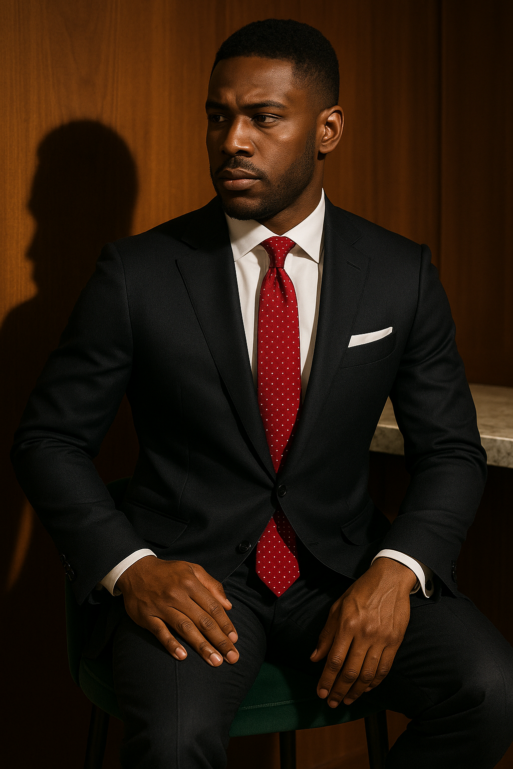 AI generated marketing image for Red White Dotted Traditional Tie