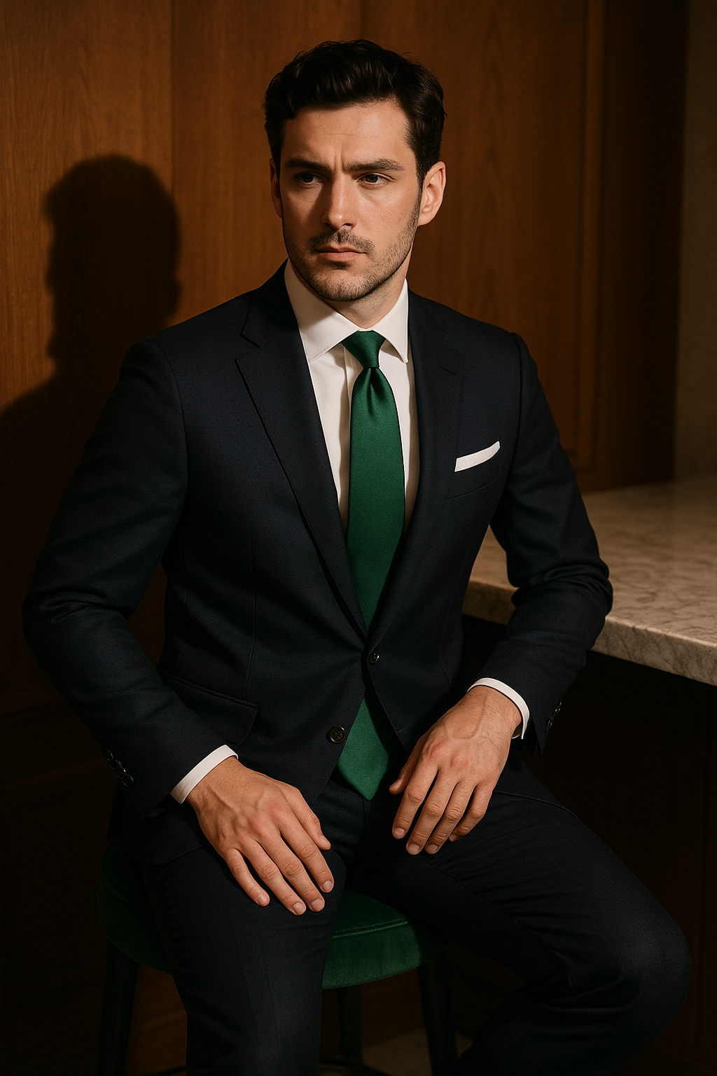 AI generated marketing image for Solid Forest Green Tie