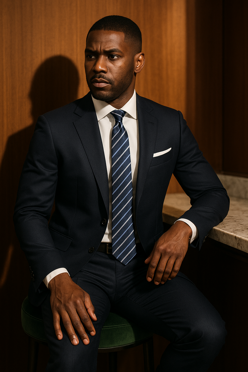 AI generated marketing image for Blue Blades Traditional Tie