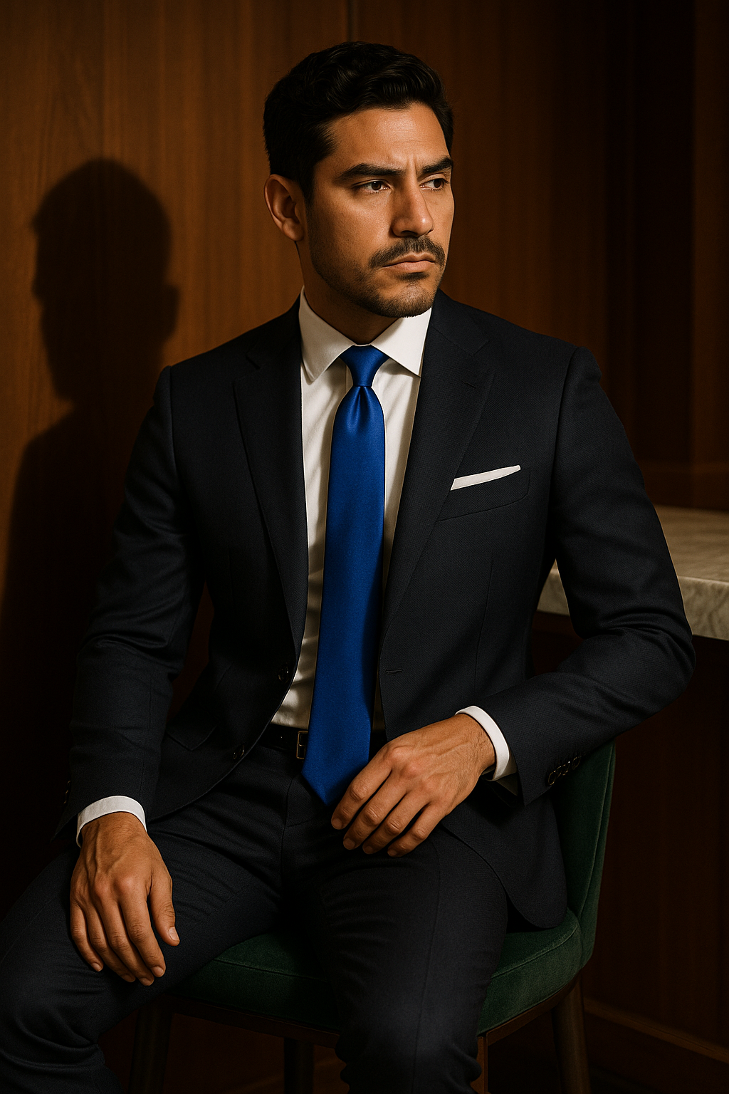 AI generated marketing image for Royal Blue Tie