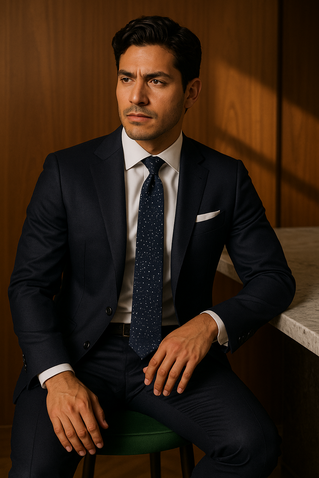 AI generated marketing image for Navy Blue Constellations Tie