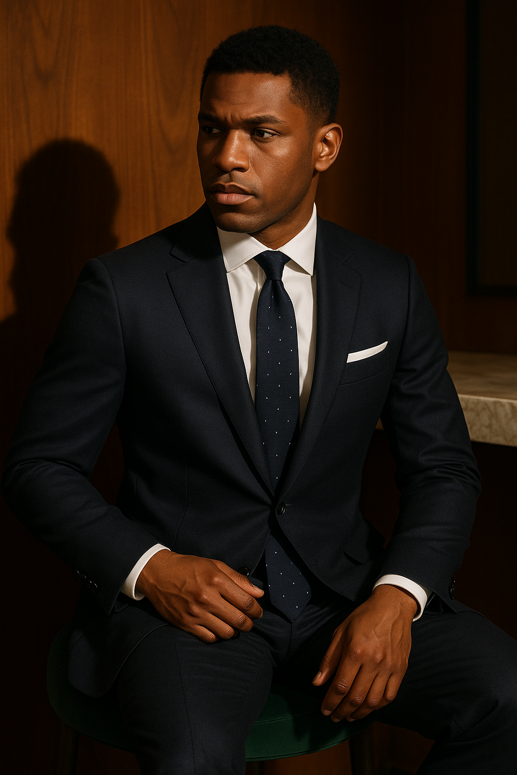 AI generated marketing image for Navy Galaxy Traditional Tie