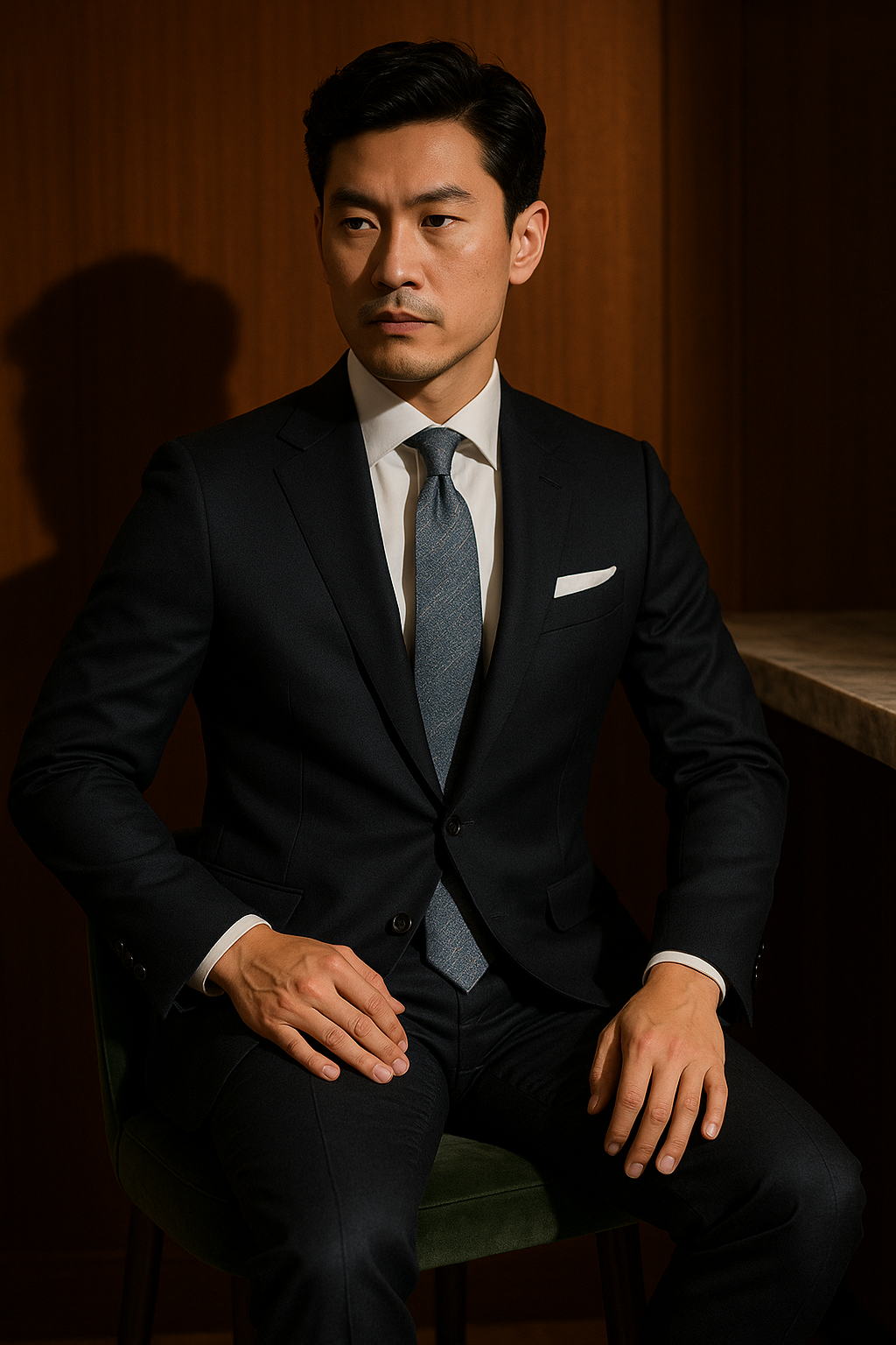 AI generated marketing image for Blurred Grays Traditional Tie