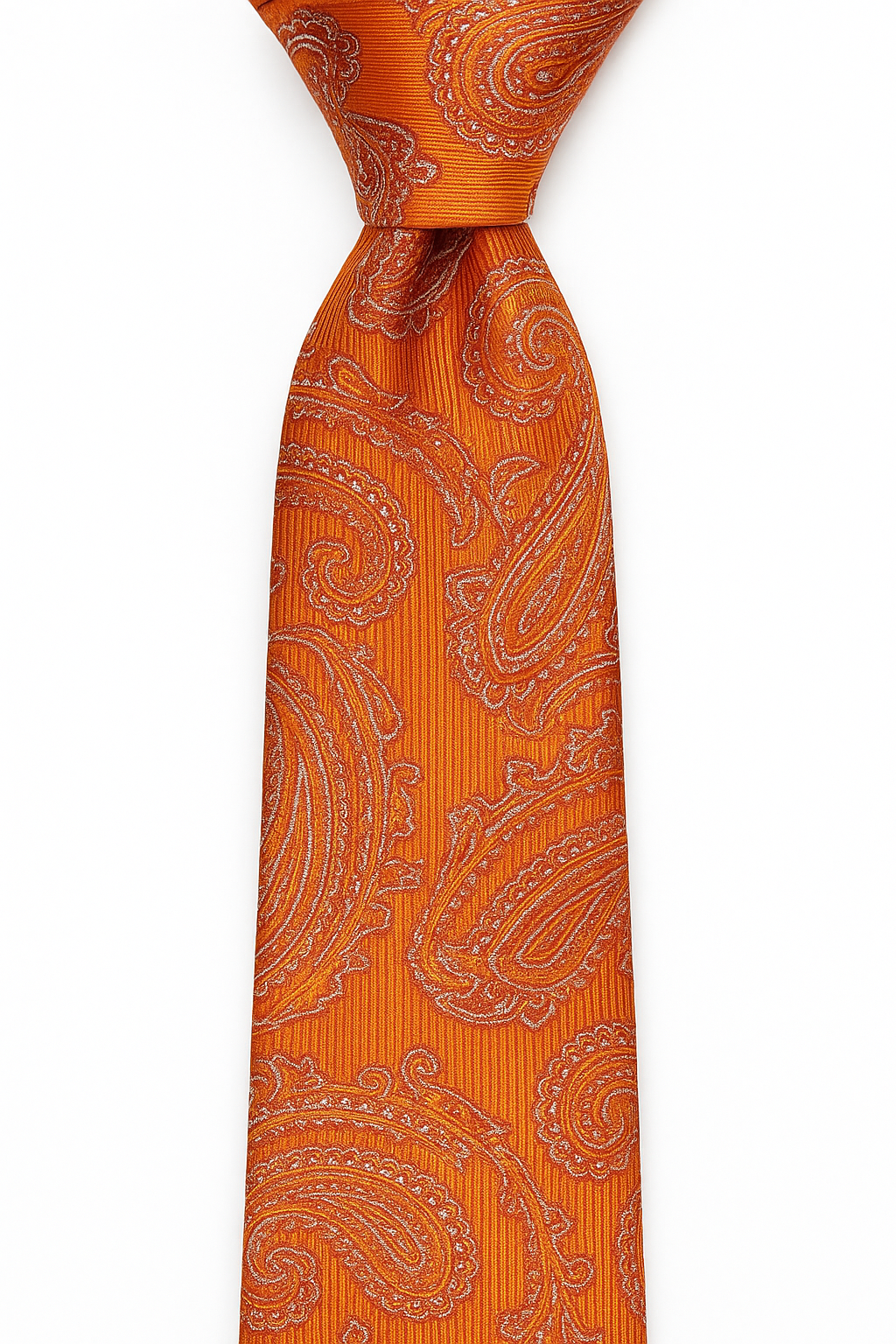 AI generated marketing image for Burnt Orange Paisley Tie