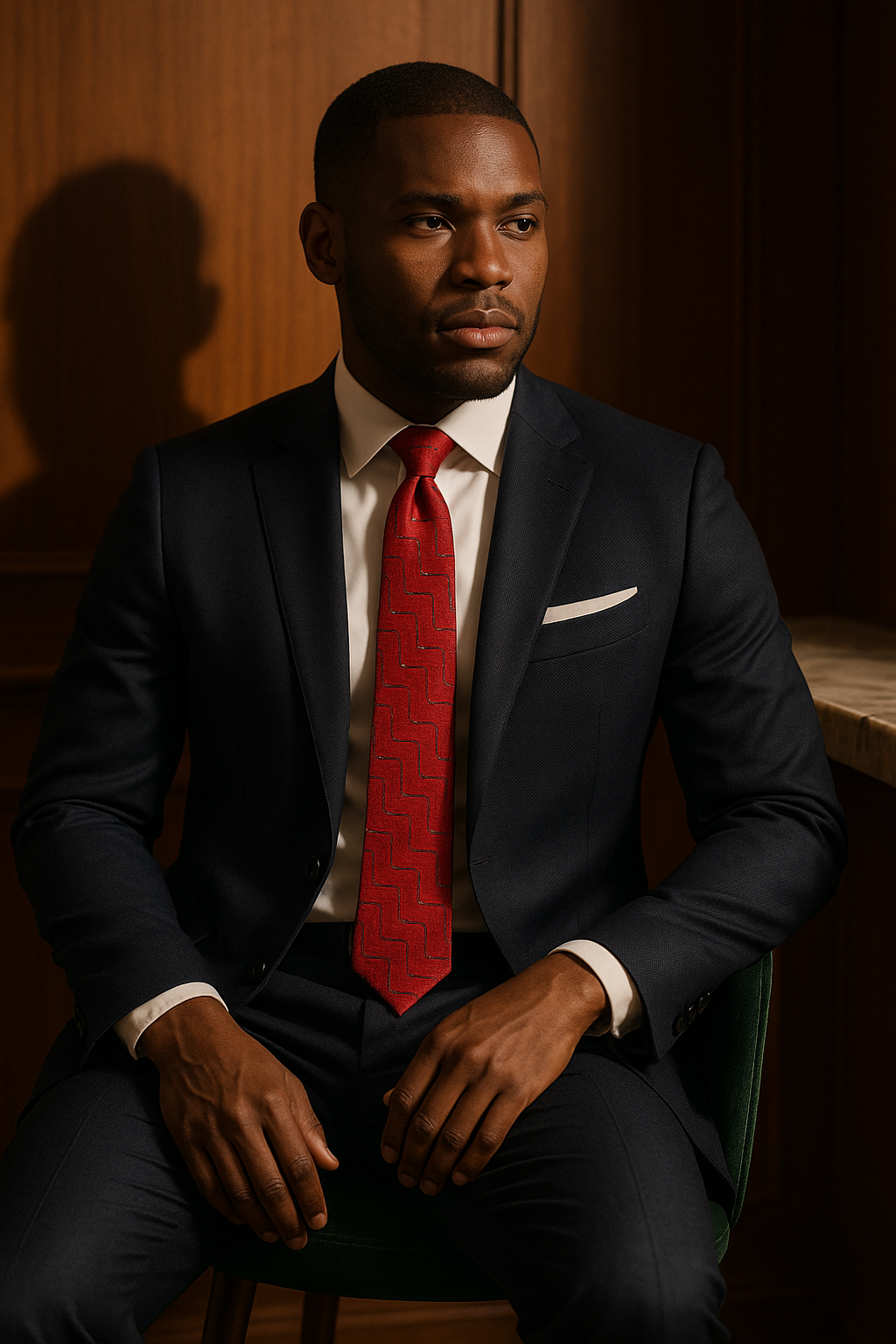 AI generated marketing image for Red Galaxy Traditional Tie