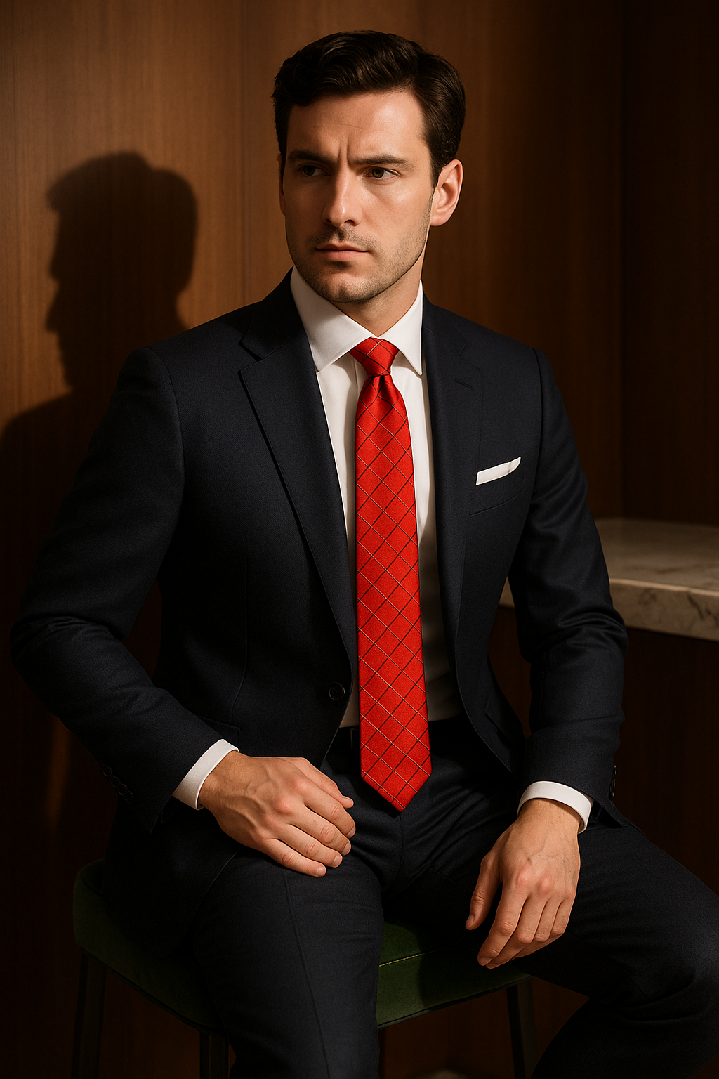 AI generated marketing image for Bold Square Traditional Tie