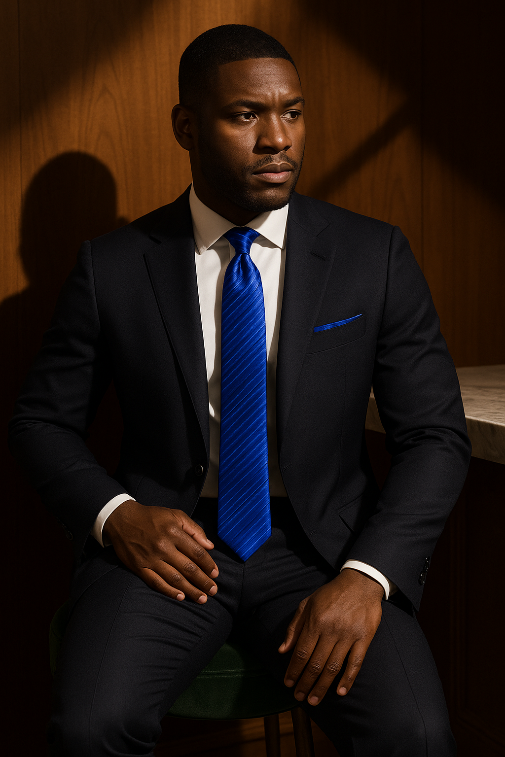 AI generated marketing image for Blue Blue Stripes Tie