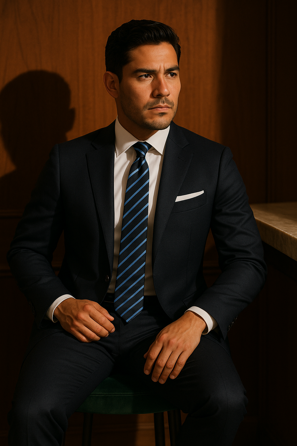 AI generated marketing image for Blue Hue Blend Traditional Tie