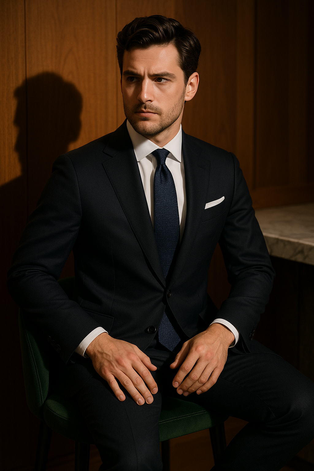 AI generated marketing image for Navy Lattice Traditional Tie