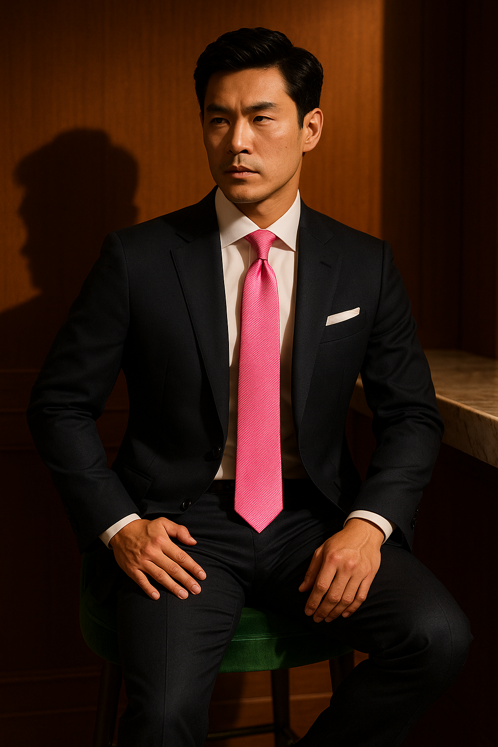 AI generated marketing image for Classic Pink Striped Traditional Tie