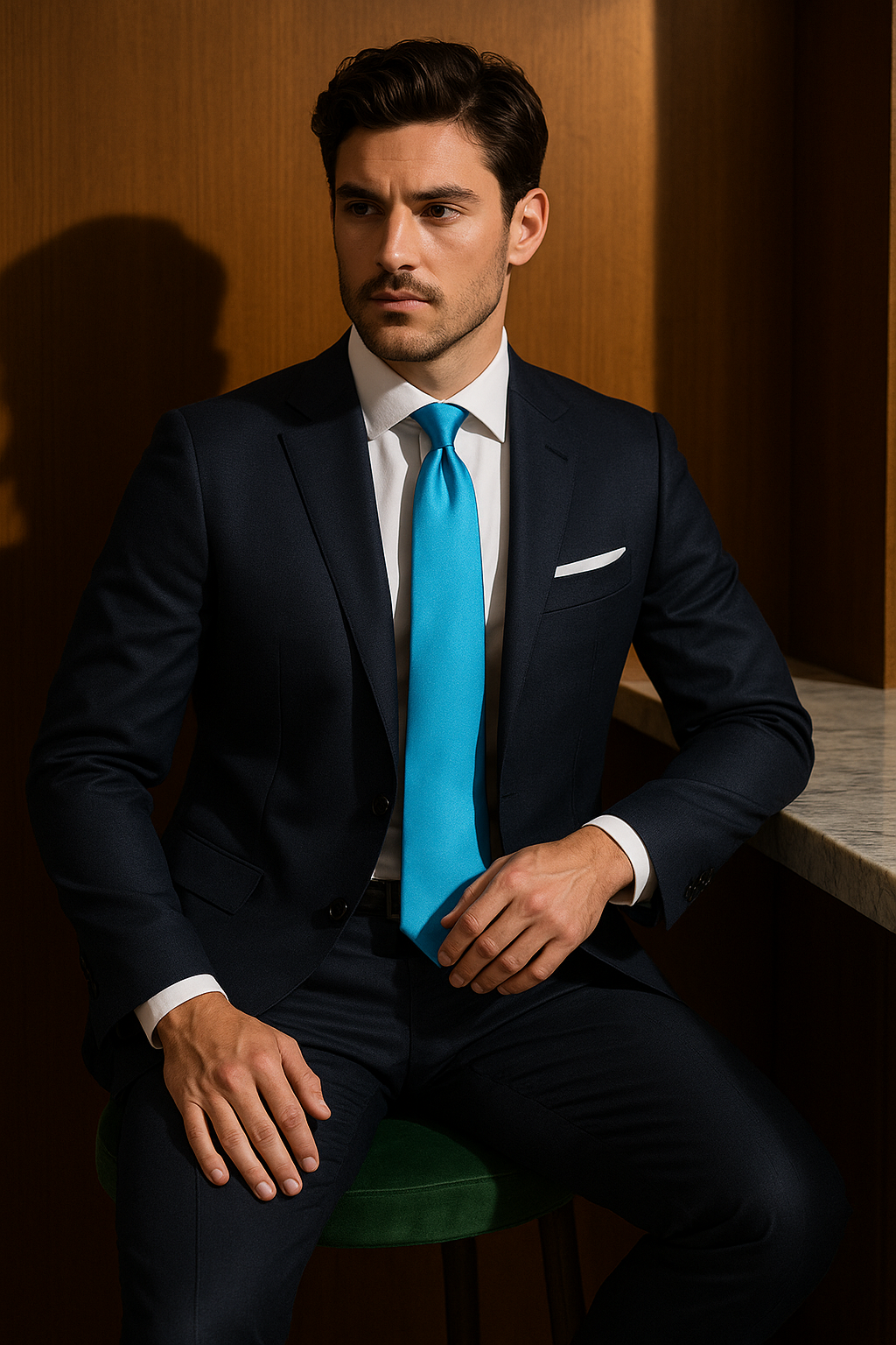 AI generated marketing image for Bright Solid Aqua Tie