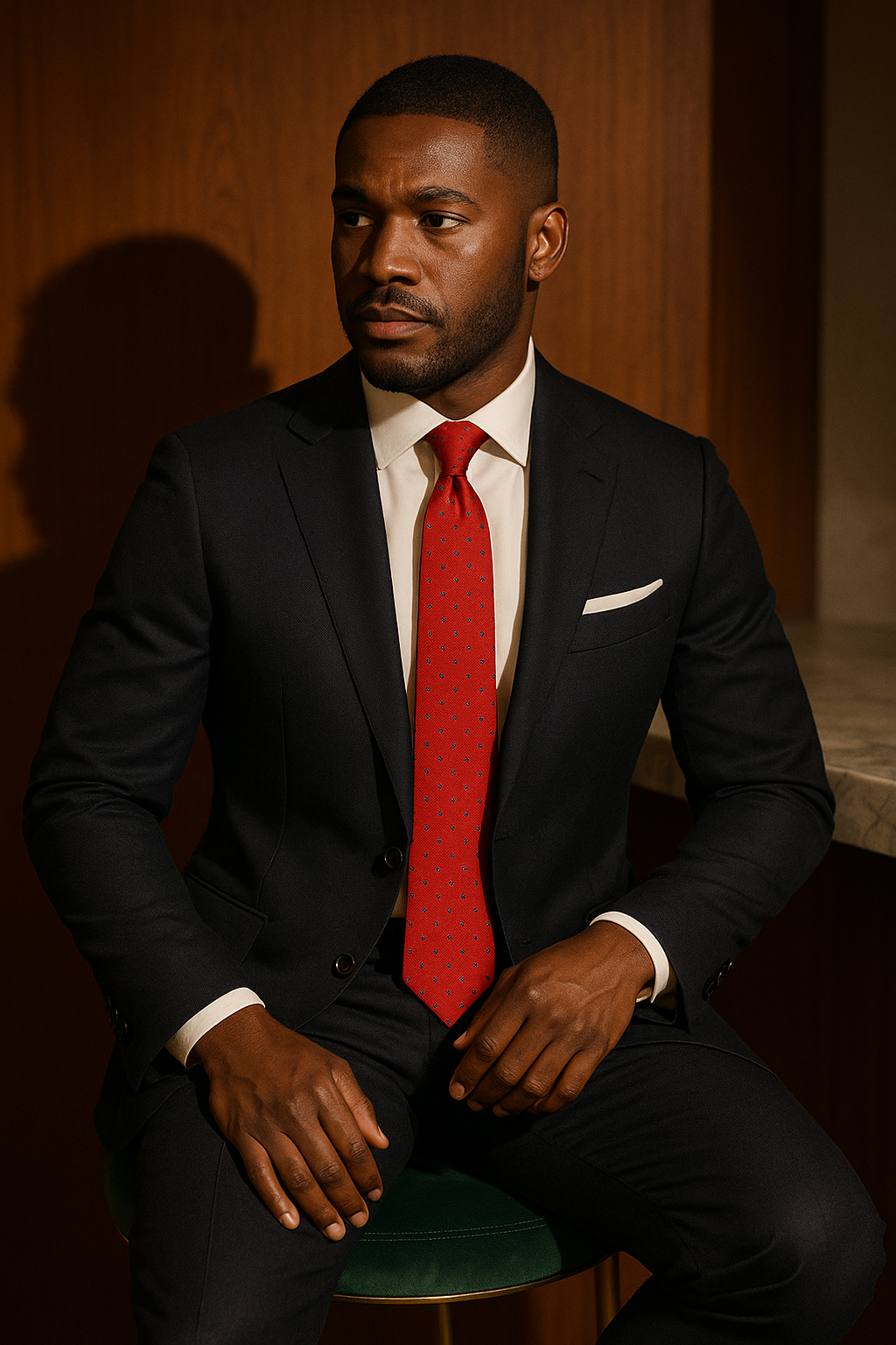 AI generated marketing image for Phoenix Red Dotted Tie