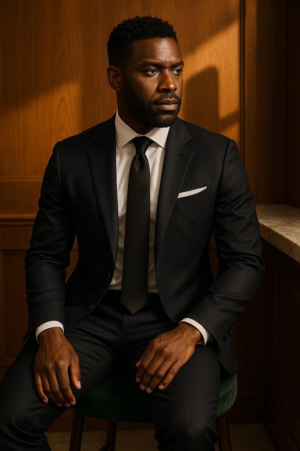 AI generated marketing image for Pretty In Black Paisley Traditional Tie